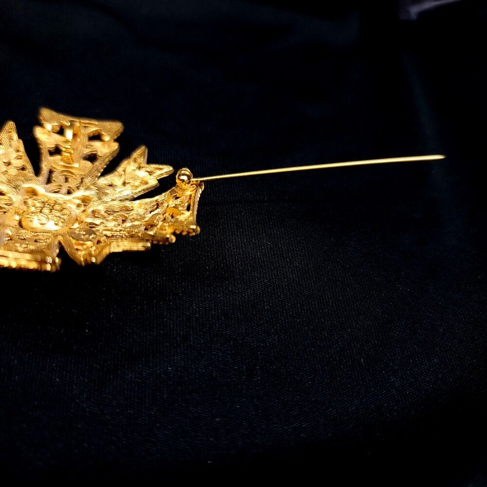 Kenneth Jay Lane 2.5" Gold Cross Brooch Or Pendan… - image 7